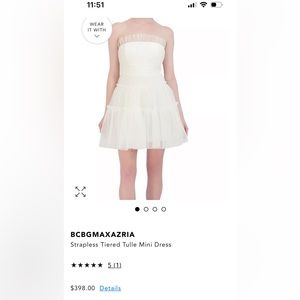 BCBGMAXAZRIA
Strapless Tiered Tulle Mini Dress